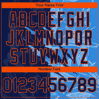 Custom Stitched Graffiti Pattern Navy Powder Blue-Orange 3D Scratch Sports Pullover Sweatshirt Hoodie