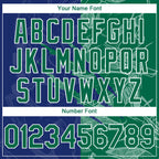 Custom Stitched Graffiti Pattern Kelly Green Royal-White 3D Scratch Sports Pullover Sweatshirt Hoodie