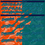 Custom Stitched Graffiti Pattern Teal Orange-Black 3D Scratch Sports Pullover Sweatshirt Hoodie