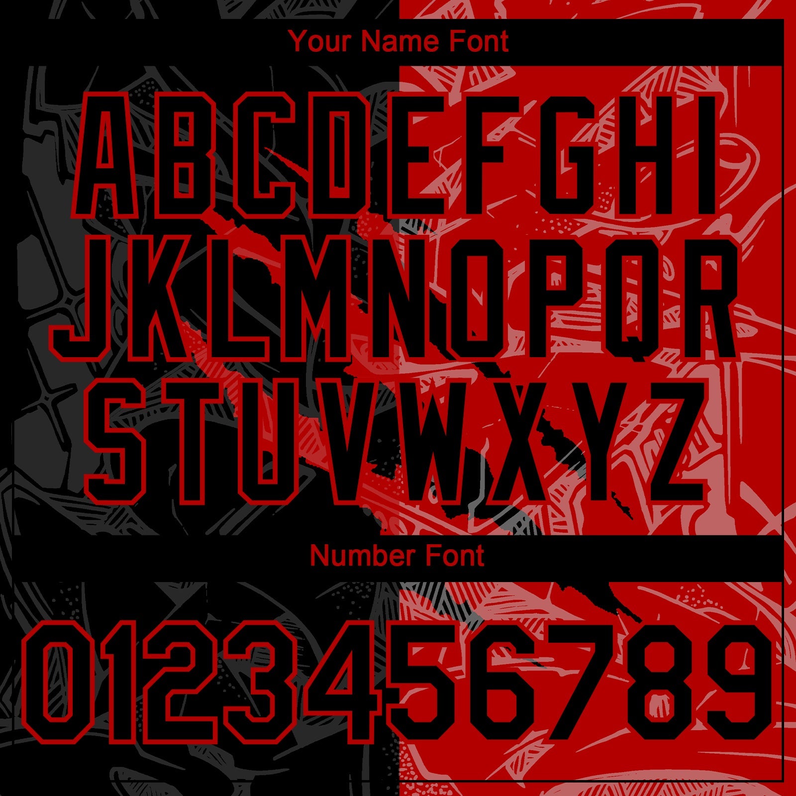 Custom Graffiti Pattern Black-Red 3D Scratch Authentic Baseball Jersey