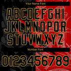 Custom Graffiti Pattern Black Red-Old Gold 3D Scratch Authentic Baseball Jersey