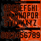 Custom Graffiti Pattern Black-Orange 3D Scratch Authentic Baseball Jersey