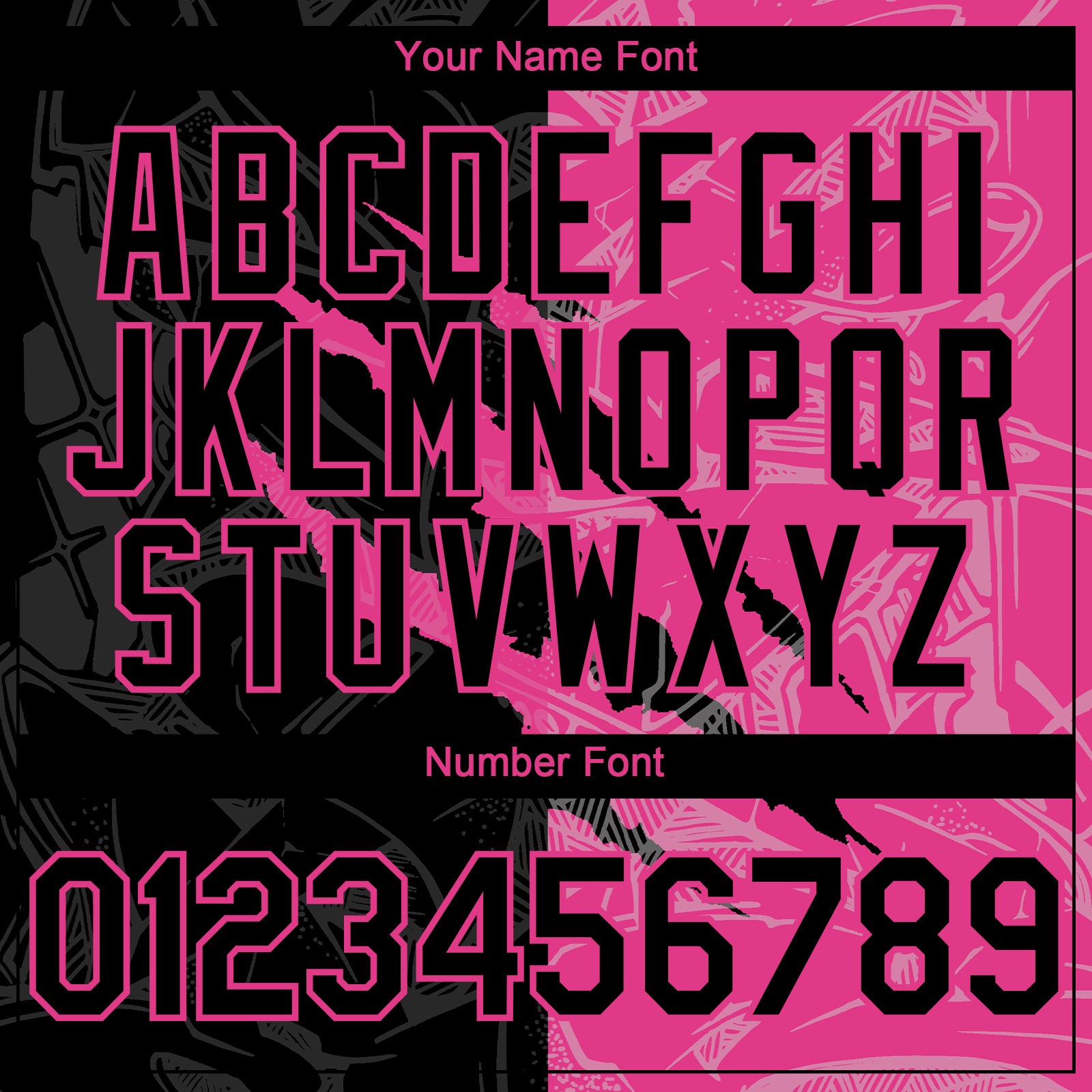 Custom Graffiti Pattern Black-Pink 3D Scratch Authentic Baseball Jersey