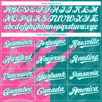 Custom Graffiti Pattern White Teal-Pink 3D Scratch Authentic Baseball Jersey