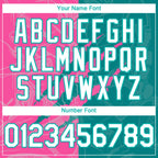 Custom Graffiti Pattern White Teal-Pink 3D Scratch Authentic Baseball Jersey