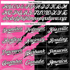 Custom Graffiti Pattern White Black-Pink 3D Scratch Authentic Baseball Jersey