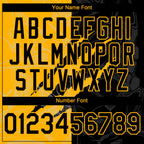 Custom Graffiti Pattern Black-Gold 3D Scratch Authentic Baseball Jersey