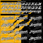 Custom Graffiti Pattern White Black-Gold 3D Scratch Authentic Baseball Jersey