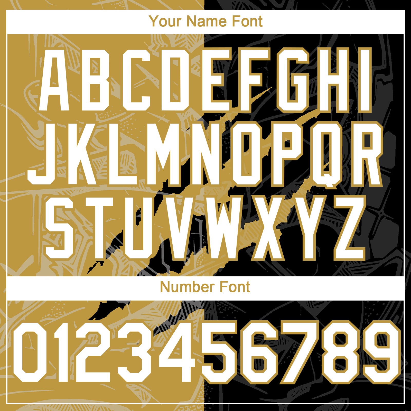 Custom Graffiti Pattern White Black-Old Gold 3D Scratch Authentic Baseball Jersey