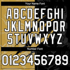 Custom Graffiti Pattern White Black-Old Gold 3D Scratch Authentic Baseball Jersey