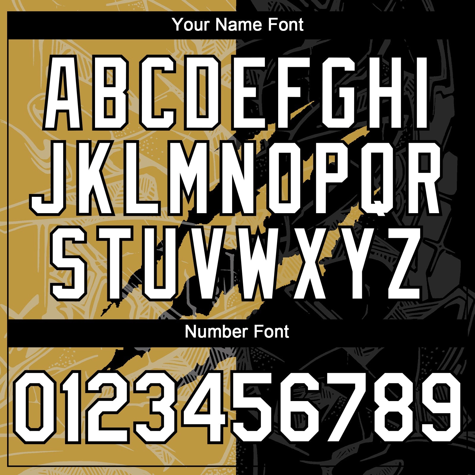 Custom Graffiti Pattern White Black-Old Gold 3D Scratch Authentic Baseball Jersey