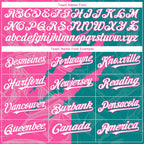 Custom Graffiti Pattern White Teal-Pink 3D Scratch Authentic Baseball Jersey