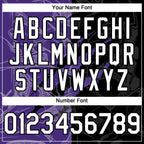 Custom Graffiti Pattern White Black-Purple 3D Scratch Authentic Baseball Jersey