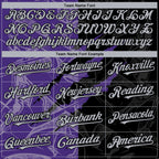 Custom Graffiti Pattern Gray Black-Purple 3D Scratch Authentic Baseball Jersey