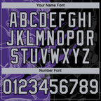 Custom Graffiti Pattern Gray Black-Purple 3D Scratch Authentic Baseball Jersey