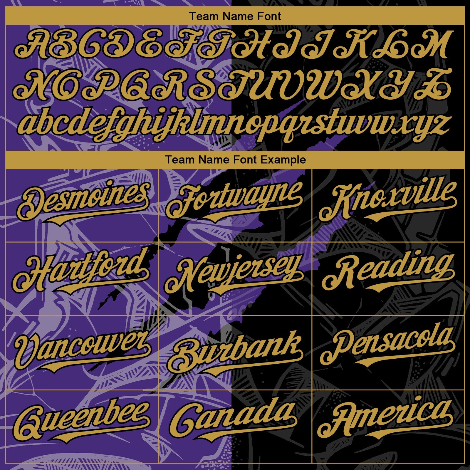 Custom Graffiti Pattern Old Gold Black-Purple 3D Scratch Authentic Baseball Jersey