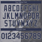Custom Graffiti Pattern Navy Steel Gray-Gray 3D Scratch Authentic Baseball Jersey