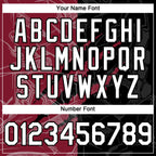 Custom Graffiti Pattern White Black-Crimson 3D Scratch Authentic Baseball Jersey