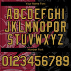 Custom Graffiti Pattern Old Gold Black-Crimson 3D Scratch Authentic Baseball Jersey