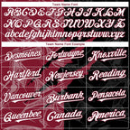 Custom Graffiti Pattern White Black-Crimson 3D Scratch Authentic Baseball Jersey