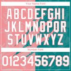 Custom Graffiti Pattern White Teal-Medium Pink 3D Scratch Authentic Baseball Jersey
