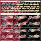 Custom Graffiti Pattern Vintage USA Flag Black Crimson-Cream 3D Scratch Authentic Baseball Jersey