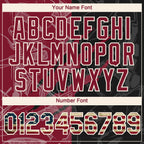 Custom Graffiti Pattern Vintage USA Flag Black Crimson-Cream 3D Scratch Authentic Baseball Jersey