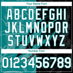 Custom Graffiti Pattern White Black-Teal 3D Scratch Authentic Baseball Jersey