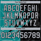 Custom Graffiti Pattern Gray Black-Teal 3D Scratch Authentic Baseball Jersey