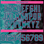 Custom Graffiti Pattern Teal Black-Pink 3D Scratch Authentic Baseball Jersey