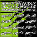 Custom Graffiti Pattern White Black-Neon Green 3D Scratch Authentic Baseball Jersey