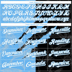 Custom Graffiti Pattern White Black-Sky Blue 3D Scratch Authentic Baseball Jersey