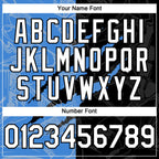 Custom Graffiti Pattern White Black-Electric Blue 3D Scratch Authentic Baseball Jersey