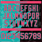 Custom Graffiti Pattern Neon Pink Black-Aqua 3D Scratch Authentic Baseball Jersey