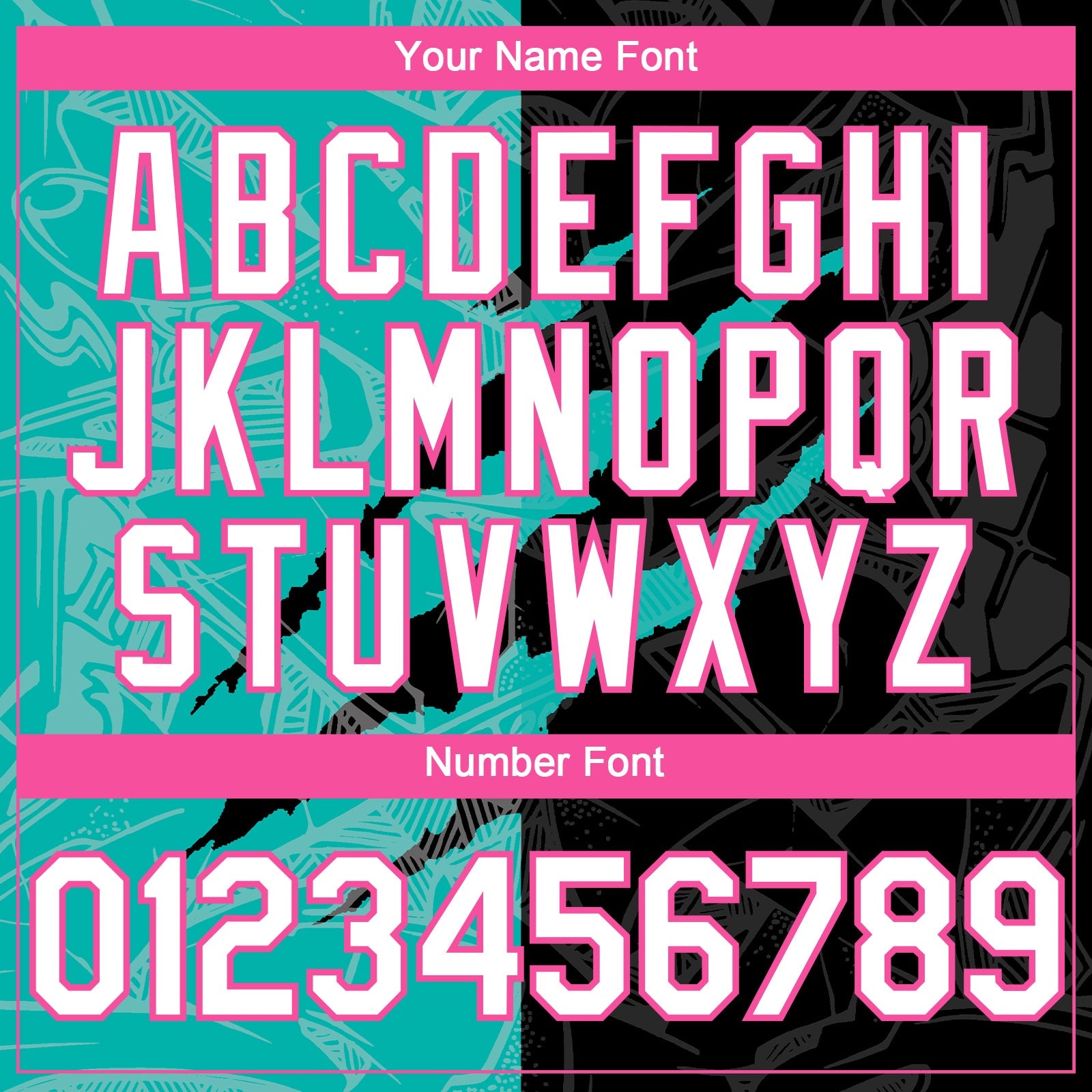 Custom Graffiti Pattern White Black Aqua-Pink 3D Scratch Authentic Baseball Jersey