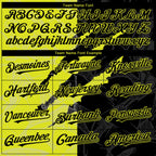 Custom Graffiti Pattern Black-Neon Yellow 3D Scratch Authentic Baseball Jersey