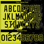 Custom Graffiti Pattern Black-Neon Yellow 3D Scratch Authentic Baseball Jersey