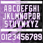 Custom Graffiti Pattern White Black-Medium Purple 3D Scratch Authentic Baseball Jersey