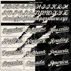 Custom Graffiti Pattern Cream-Black 3D Scratch Authentic Baseball Jersey