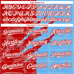 Custom Graffiti Pattern White Sky Blue-Red 3D Scratch Authentic Baseball Jersey