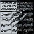 Custom Graffiti Pattern Black-Silver 3D Scratch Authentic Baseball Jersey