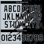 Custom Graffiti Pattern Black-Silver 3D Scratch Authentic Baseball Jersey