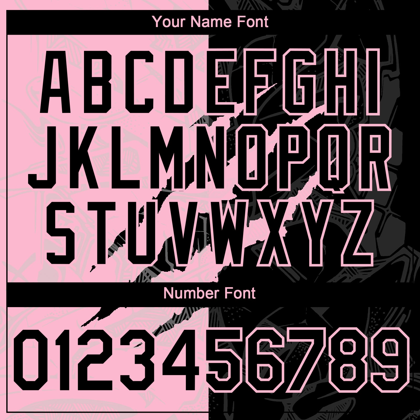 Custom Graffiti Pattern Black-Light Pink 3D Scratch Authentic Baseball Jersey