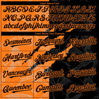 Custom Graffiti Pattern Black-Bay Orange 3D Scratch Authentic Baseball Jersey