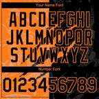 Custom Graffiti Pattern Black-Bay Orange 3D Scratch Authentic Baseball Jersey