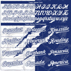 Custom Graffiti Pattern White-Royal 3D Scratch Authentic Baseball Jersey