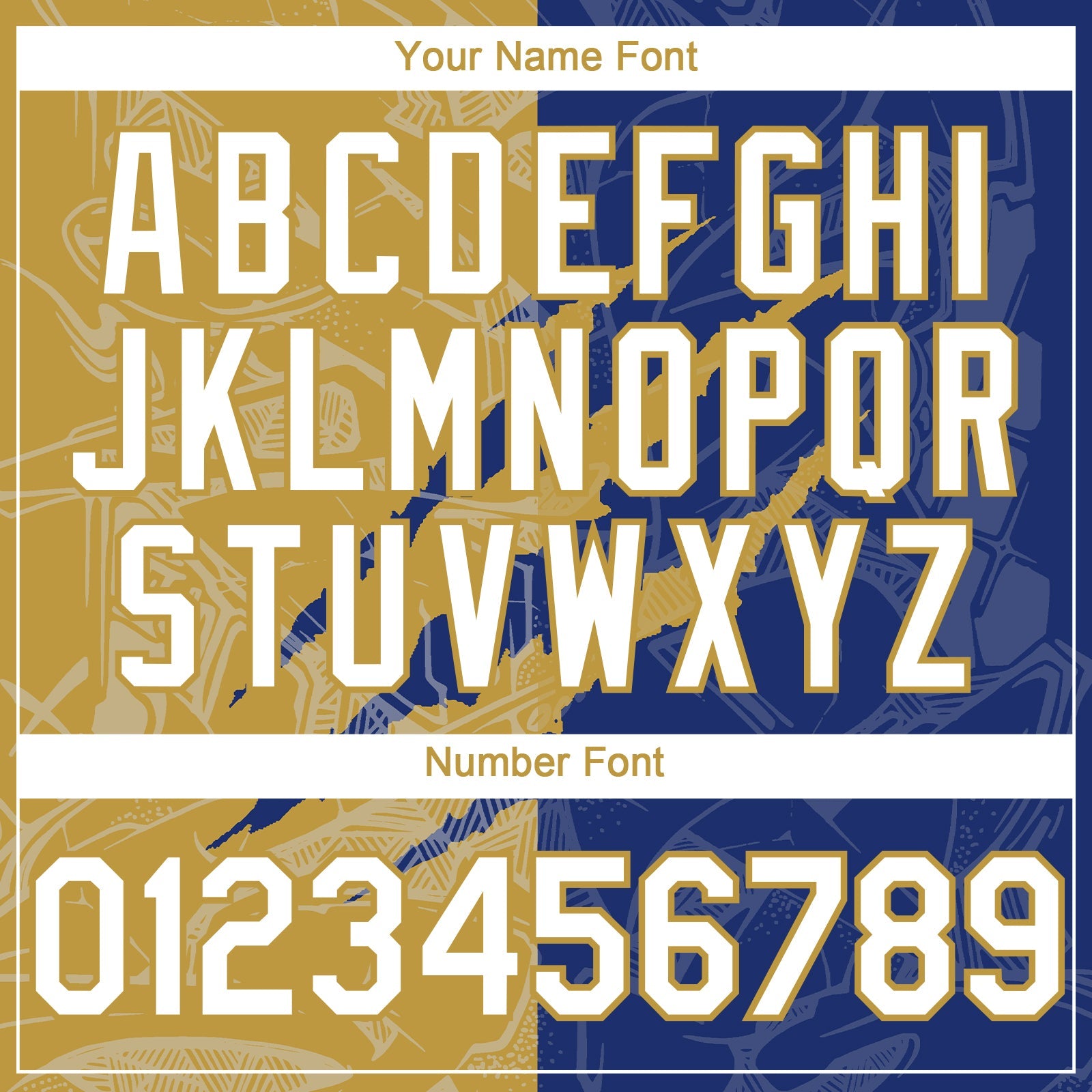 Custom Graffiti Pattern White Royal-Old Gold 3D Scratch Authentic Baseball Jersey