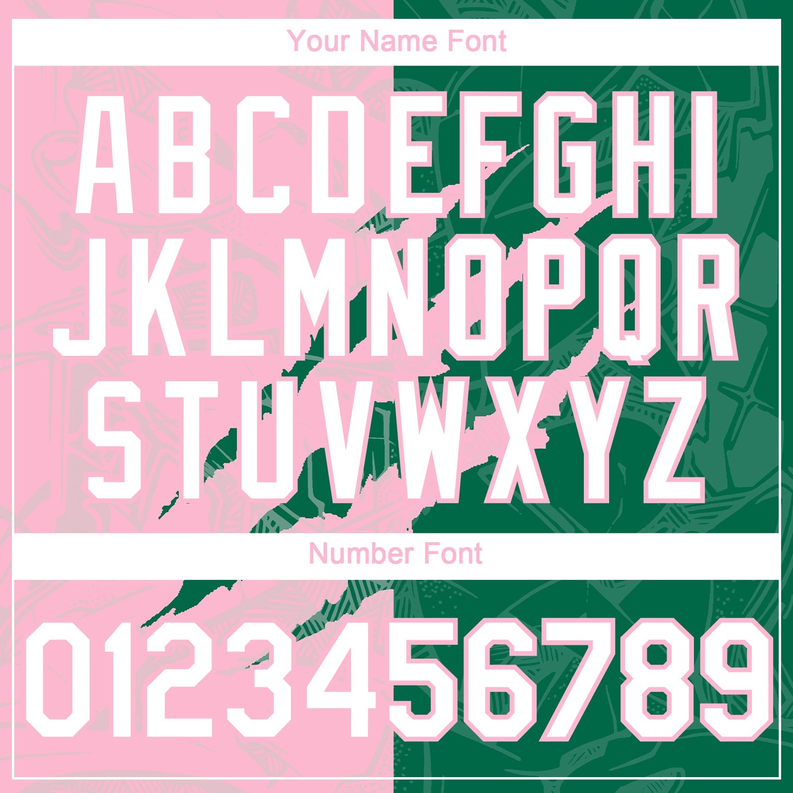 Custom Graffiti Pattern White Kelly Green-Light Pink 3D Scratch Authentic Baseball Jersey