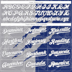 Custom Graffiti Pattern White Royal-Gray 3D Scratch Authentic Baseball Jersey