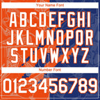 Custom Graffiti Pattern White Royal-Orange 3D Scratch Authentic Baseball Jersey